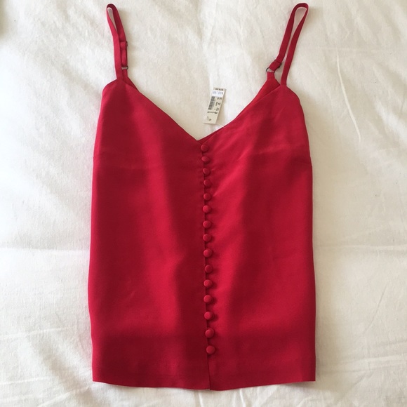 Madewell Silk Button Down Cami Strap Top